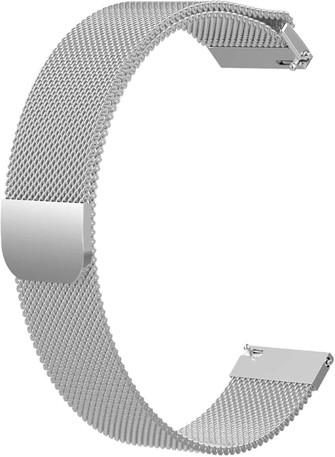 Bikson Stainless Steel Loop Strap Wrist Band For Smart Watch Samsung Galaxy Watch 46mm / Gear S3 Frontier and Classic - Sonic Silver